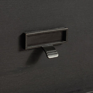 English Elm 4-Drawer Chest In Sleek Black Finish - Modern Farmhouse Storage Solution With Smooth Functionality B356P367864