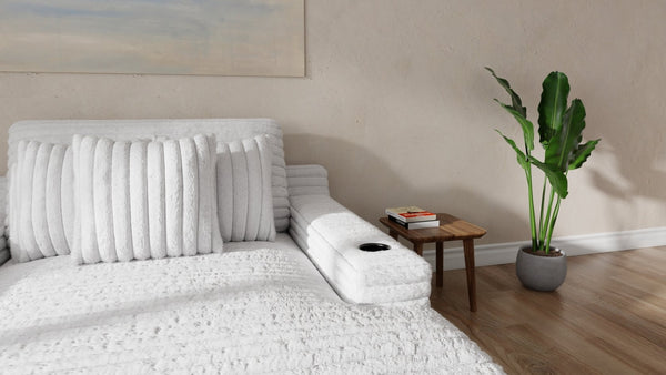 English Elm Oversized Light Gray Lounge Chair with USB Port, Dual Arm Cup Holders, Plush Cushions for Relaxing B339P333962