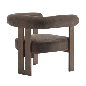 English Elm Christopher Knight Home® - Modern Upholstered Round Arm Accent Chair with Velvet Finish, Elegant Curved Back and Three Legs Design Dark Brown,Walnut 30.5 L x 29 W x 14.5 H N776P216194D