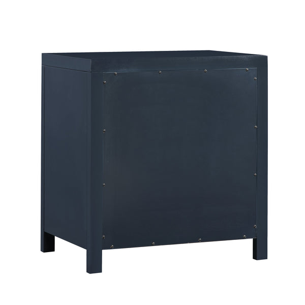 English Elm Nevarre 3-Drawer Nightstand with Brushed Gold Knobs, Solid Dovetail Drawers, No Assembly Needed Dark Blue B050P376959