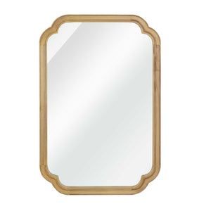 English Elm Natural Solid Wood 24x36 Rounded Corner Decorative Mirror with Tempered Glass, Rustic Elegance W2203P389110