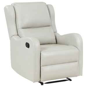 English Elm Cortland Ivory Faux Leather Recliner Chair with English Arms — Modern Comfort, Smooth Luxury Finish B062P299797