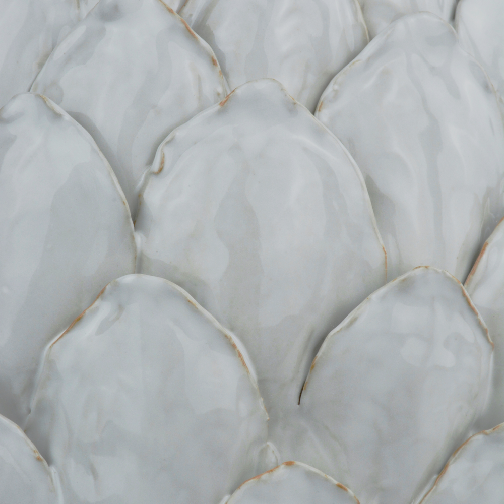 Ivory Artichoke Sculpture - Hand-Thrown Ceramic Decor with Unique Texture and Nature-Inspired Design