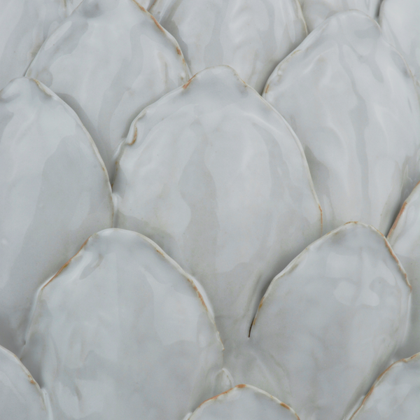 Ivory Artichoke Sculpture - Hand-Thrown Ceramic Decor with Unique Texture and Nature-Inspired Design