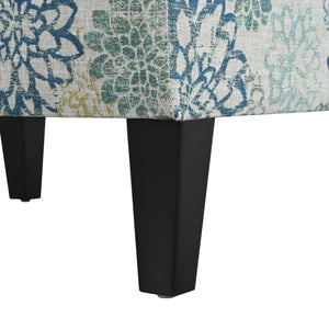 English Elm Christopher Knight Home® - OTTOMAN Mid-Century Fabric Upholstered Footrest with Plush Foam Cushion and Tapered Birch Legs, Versatile Seating Blue,Light Brown N770P197082L