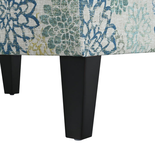 English Elm Christopher Knight Home® - OTTOMAN Mid-Century Fabric Upholstered Footrest with Plush Foam Cushion and Tapered Birch Legs, Versatile Seating Blue,Light Brown N770P197082L