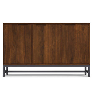 English Elm Banting Walnut Veneer Sideboard with Graphite Metal Frame for Dining or Living Room B136P439003