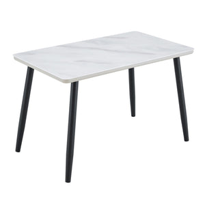 English Elm Only Rectangular Dining Tabletop Minimalist Furniture Grade Surface for Compact Spaces White W1151P427111