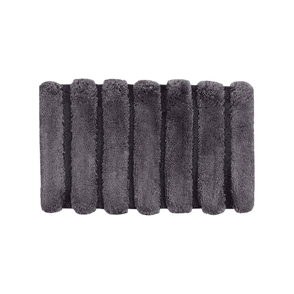 JLA Home Madison Park - Rug Madison Park Tufted Pearl Channel Bath Accent — Plush High-Low Stripe, Machine Washable, Fade-Resistant Grey MP72-5105
