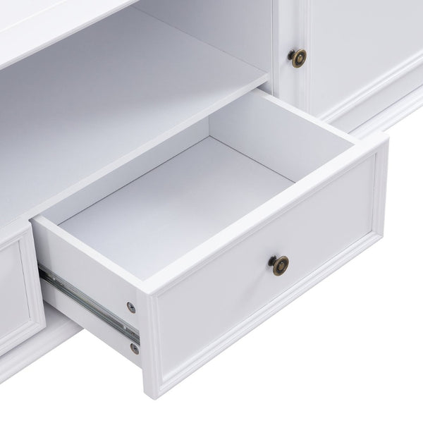 English Elm Vibe 70.9" Modern Tv Stand For Large Tvs, Stylish Entertainment Center With Smart Storage Solutions N724P286415K-GIGA