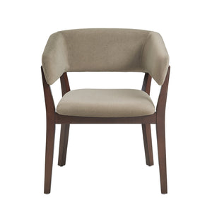 English Elm Blake Solid Beech Frame Faux Mohair Armchair with Sculptural Wraparound Backrest, Commercial Grade Comfort Linen B365P397774