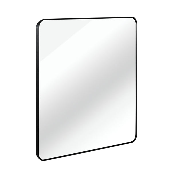 English Elm 30 Black 30 in x 30 in Square Bathroom Mirror with Anti-Rust Aluminum Frame, Shatterproof HD Glass, Easy Install W2203P310399