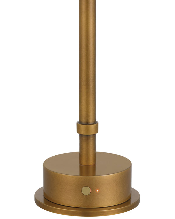 Currey & Company Paseo Brass Cordless Table Lamp - Sleek Candelabra Design With Rechargeable Base For Versatile Lighting Gold Metal ,Glass 6700-0013-currey-company
