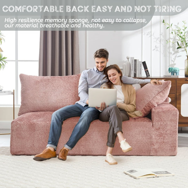 English Elm United Two-Person Sofa - Versatile Chenille Upholstery For Lounging, Napping & Flexible Layout W1568P222617-GIGA