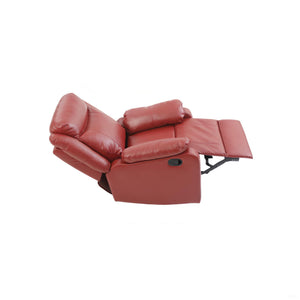 English Elm Stylish Pearl Reclining Love Seat with Padded Arms, Durable PU Upholstery, Sleek Movie-Night Comfort Red 26 L x 33 W x 30 H B078108427
