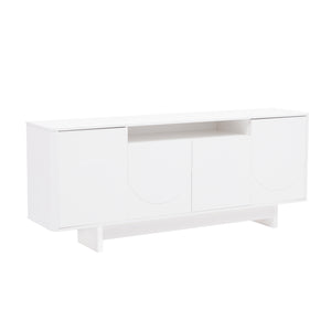 English Elm Ella 71" Sideboard with Soft-Close Doors, Adjustable Shelves, 9 Cubby Spaces & Modern Sled Legs White B365S00110