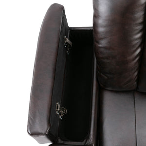 English Elm Premium Power Recliner with Storage Arms, Cupholders, Swivel Tray Table and Phone Stand for Ultimate Comfort and Convenience Brown N719S000710D