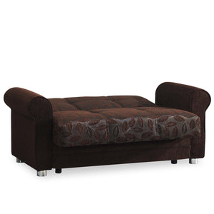 English Elm PrimeNest Grandera Collection Upholstered Convertible Loveseat with Storage, Chenille Sleeper for Small Spaces Dark Brown B030P281710