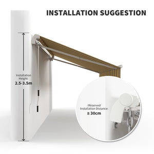 English Elm Outsunny 12' X 10' Retractable Awning – Stylish Sun Shade Shelter With Durable Uv-Resistant Fabric! W2225P217466-GIGA