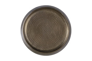 English Elm CT501 Hand-Hammered Round Aluminum Coffee and End Table Set — Drum Design, Textured Accent, No Assembly Required Gold B009S01532