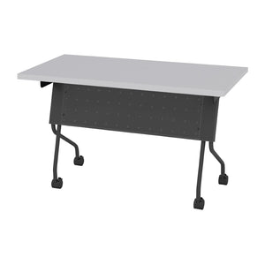 OSP Home Furnishings 4' Nesting Training Table with Powder Coated Steel Frame and Flip Top for Offices Grey 84224TG