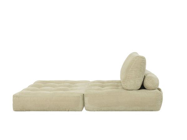 English Elm 70.8"corduroy Fabric Oversized Bean Bag Couch Plush Ergonomic Lounger for Dorm or Bedroom Camel W3975P440930