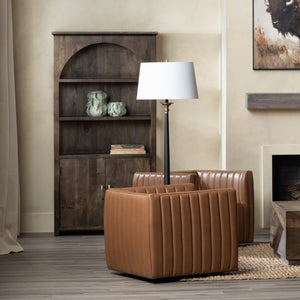 Crestview Collection 2 Door Bookcase – Elegant Mango Wood Design With Arched Shelves, Brass Handles & Durable Storage Brown Solid Wood Cvfnr4823