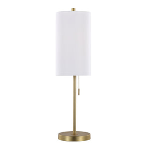 English Elm Metal Buffet Lamps with Gold Finish White Linen Shade and Usb Port Set of 2 B202P471590