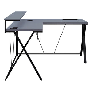 OSP Home Furnishings Checkpoint L Shape Gaming Desk Black