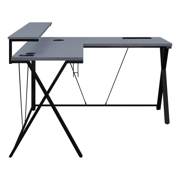 OSP Home Furnishings Checkpoint L Shape Gaming Desk Black