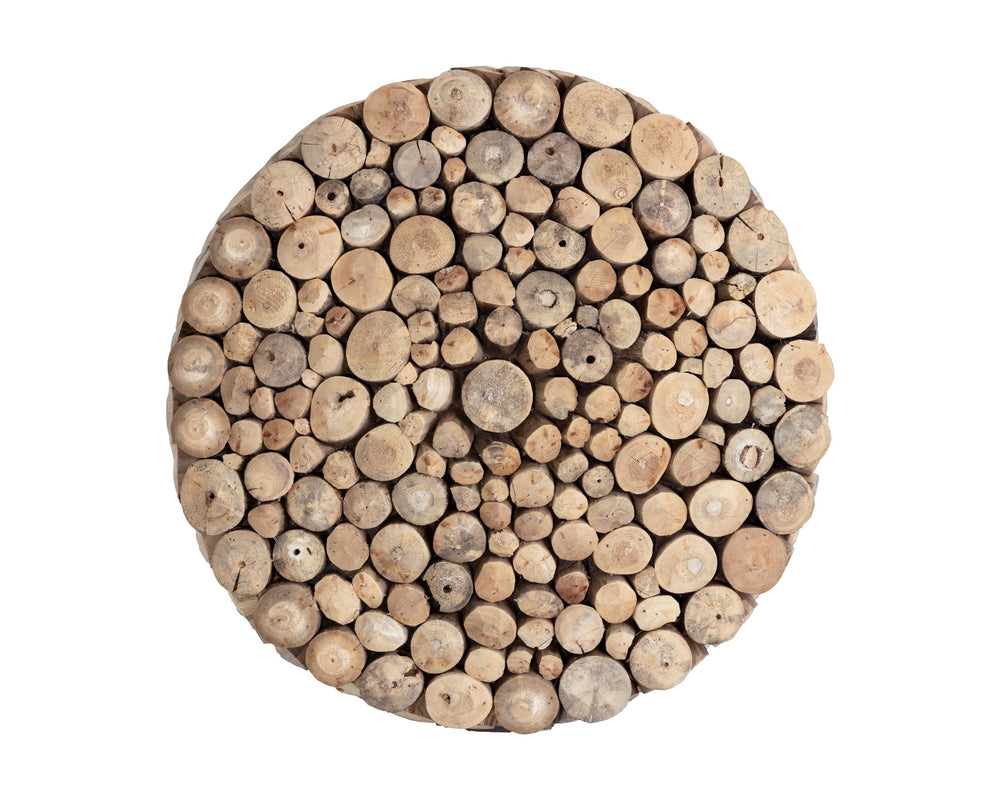 Sunpan Bickford Handcrafted Driftwood Side Table with 8mm Tempered Glass Top – Unique Rustic Charm