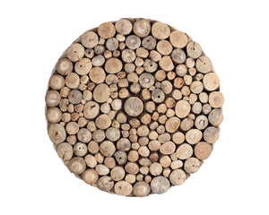 Sunpan Bickford Handcrafted Driftwood Side Table with 8mm Tempered Glass Top – Unique Rustic Charm