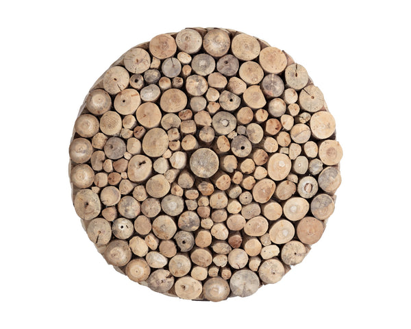 Sunpan Bickford Handcrafted Driftwood Side Table with 8mm Tempered Glass Top – Unique Rustic Charm