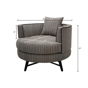 English Elm Swivel Solid Wood & Plywood Frame Accent Chair with Metal Swivel, Plush Foam Seat and Back Upholstery B035P148235