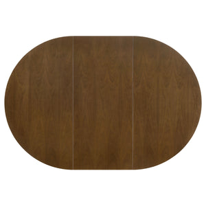 English Elm Oval Solid Wood 60" Extension Dining Table with Removable Leaf, Angled Legs, Dark Walnut Finish B016P368765