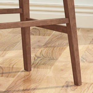 English Elm Bar Chairs Set of Two Solid Rubberwood Mid-century Modern Barstools for Kitchen Islands 63560.00DGRN