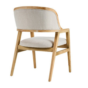 English Elm Mid-century Modern Upholstered Dining Arm Chairs with Rubberwood Frame Set of 2 Beige,Natural N768P382497N
