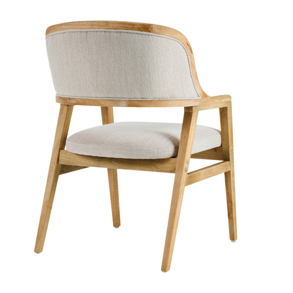 English Elm Mid-century Modern Upholstered Dining Arm Chairs with Rubberwood Frame Set of 2 Beige,Natural N768P382497N