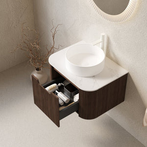 English Elm Dina Floating Bathroom Vanity with Sintered Stone Top and Crystal Glass Basin Walnut,White W2615S00410