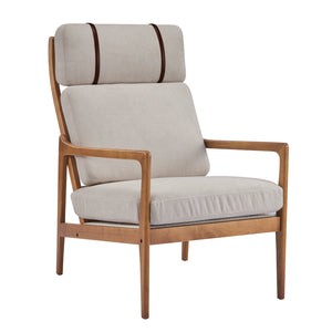 English Elm Christopher Knight Home® - Mid Century Modern Accent Armchair - Ergonomic High Back, Light Gray Cushions, Walnut Frame For Cozy Spaces N767P298391G