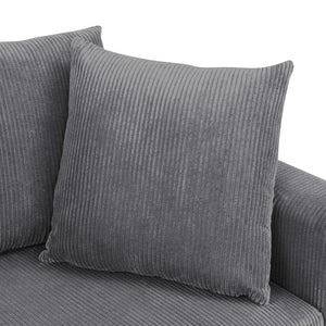 English Elm Haven Modular Corduroy Sectional Sofa — 6-Piece Low-Profile Design, Cozy Upholstery & Durable Support Gray B343S00002