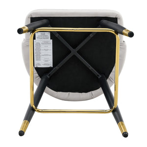 English Elm Set of 2 Pu Leather Barstools with Gold Footrest Curved Back for Kitchen Island Black,Light Gray W1151P383771