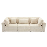 English Elm [ Video Provided] 105'' 3 Seater Sofa With Removable Back Cushions and 5 Pillows , For Living Room, Apartment, Spacious Space