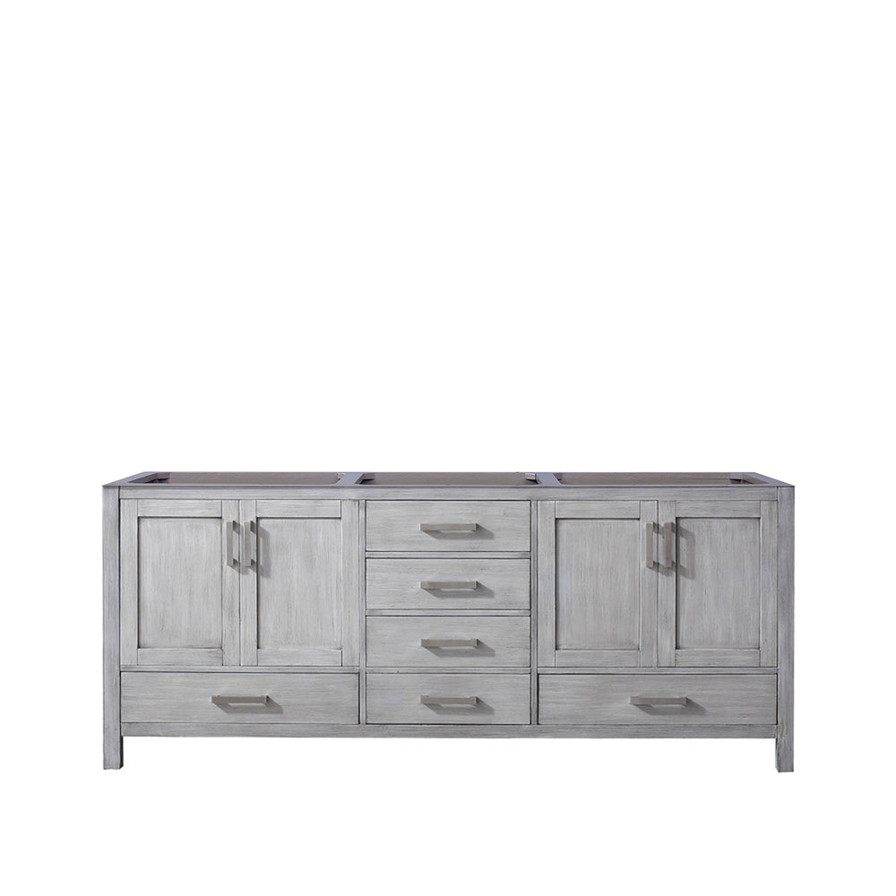 English Elm Distressed Grey Double Bath Vanity 80-in Top Compatible, Solid Wood Frame, Soft-Close Drawers, Storage B2731P258947
