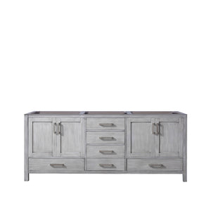 English Elm Distressed Grey Double Bath Vanity 80-in Top Compatible, Solid Wood Frame, Soft-Close Drawers, Storage B2731P258947