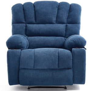 English Elm Living Space Reclining Chair with 8-Point Vibration, Lumbar Heating, Multi-Recline Comfort and Easy Assembly Blue W1403P364988
