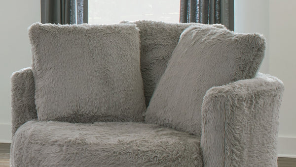 English Elm Contemporary Plush Armless Chair with Metal Legs, Adjustable Headrest, Boxed Cushions & Chaise Comfort Gray 52 L x 52 W x 31 H B2741P378482