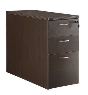 OSP Home Furnishings Napa Under Desk Pedestal with Box File Drawers for Modern Office Storage Espresso NAP-265-ESP