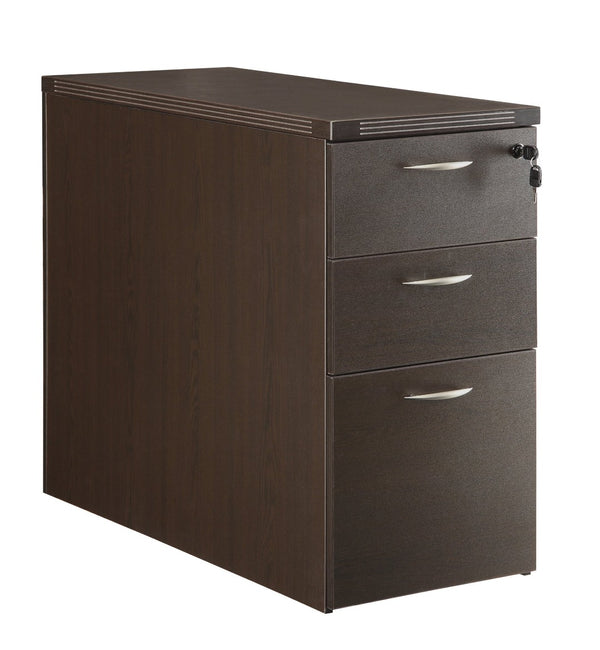 OSP Home Furnishings Napa Under Desk Pedestal with Box File Drawers for Modern Office Storage Espresso NAP-265-ESP
