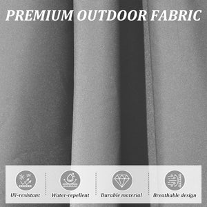 English Elm Round Cantilever Umbrella with Center Pole - 9-Rib Reinforced Aluminum Frame, 360° Pedal Rotate, Hydraulic Opening and 5-Position Tilt Adjustment for Superior Sun Protection Gray W1859P337919